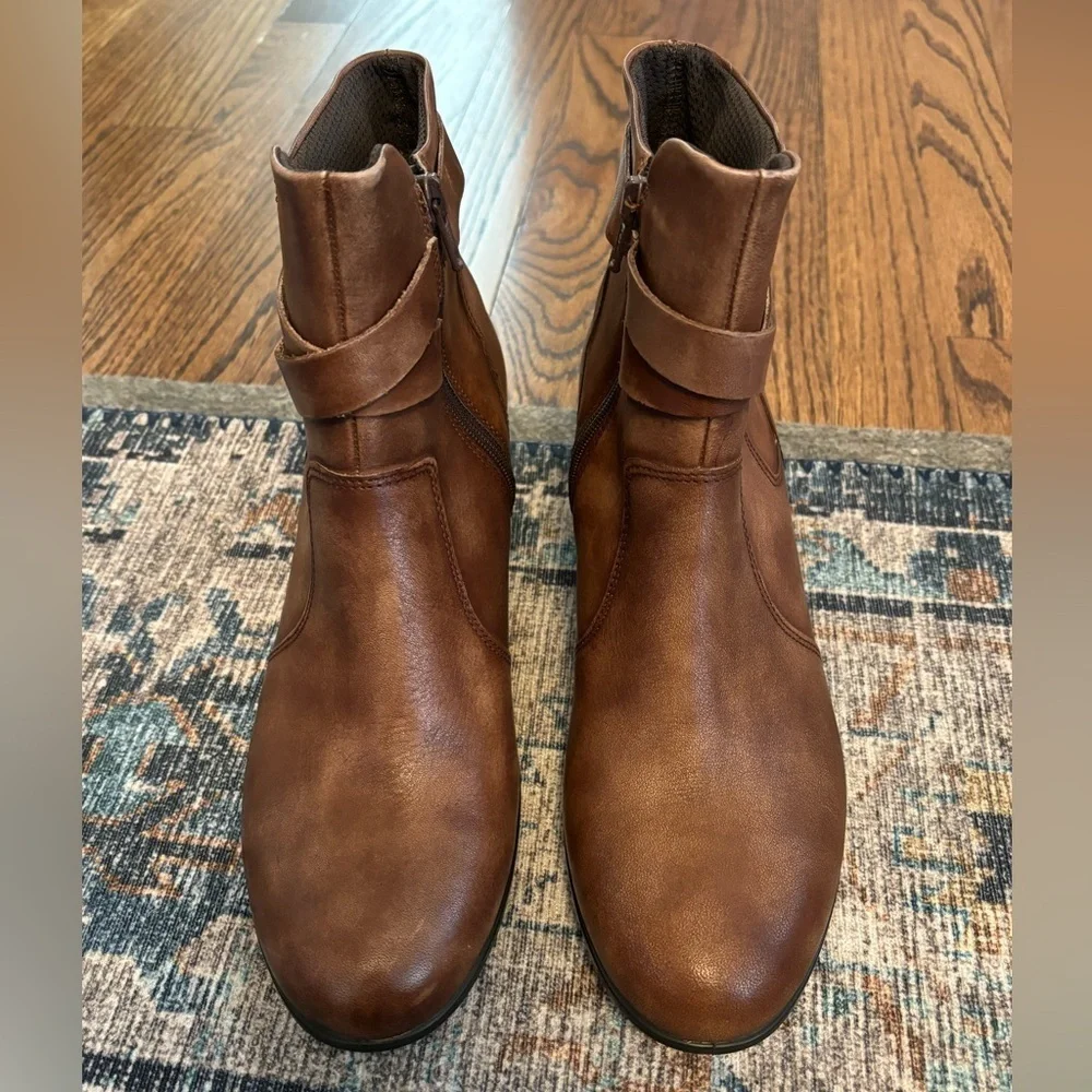 NEW Ecco | Shape‎ 35 Wrapped Shaft Bootie Cognac Brown Sz 40/9-9.5